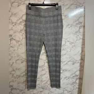 Tahari Houndstooth Black & White Cropped Pants Mid Rise Size S